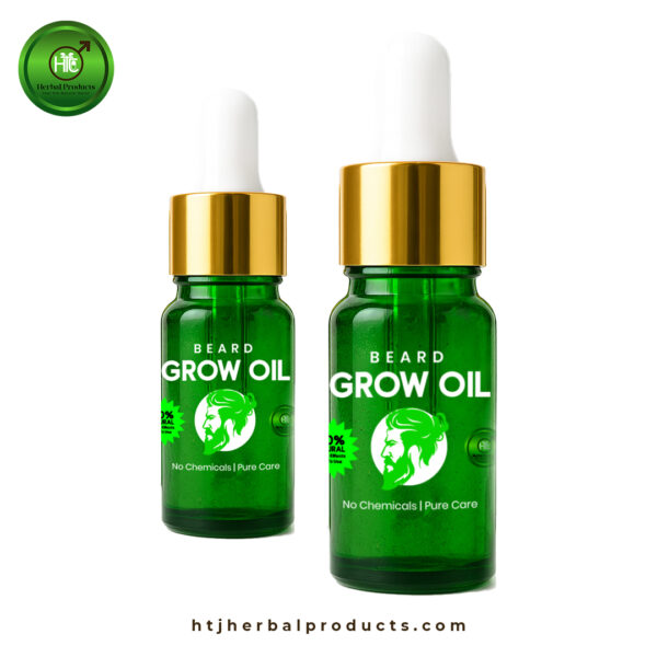 HTJ Herbal Beard Growth Oil – 100% Natural for Stronger, Thicker Beard - Image 5