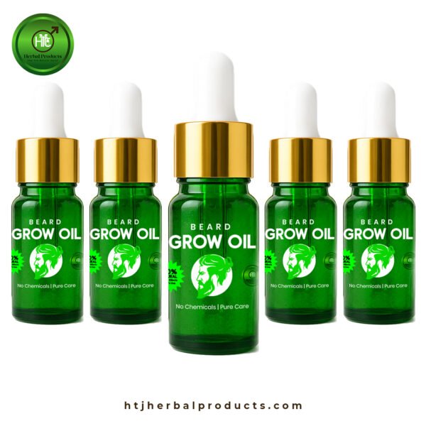 HTJ Herbal Beard Growth Oil – 100% Natural for Stronger, Thicker Beard - Image 4