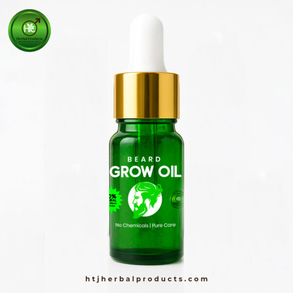 HTJ Herbal Beard Growth Oil – 100% Natural for Stronger, Thicker Beard